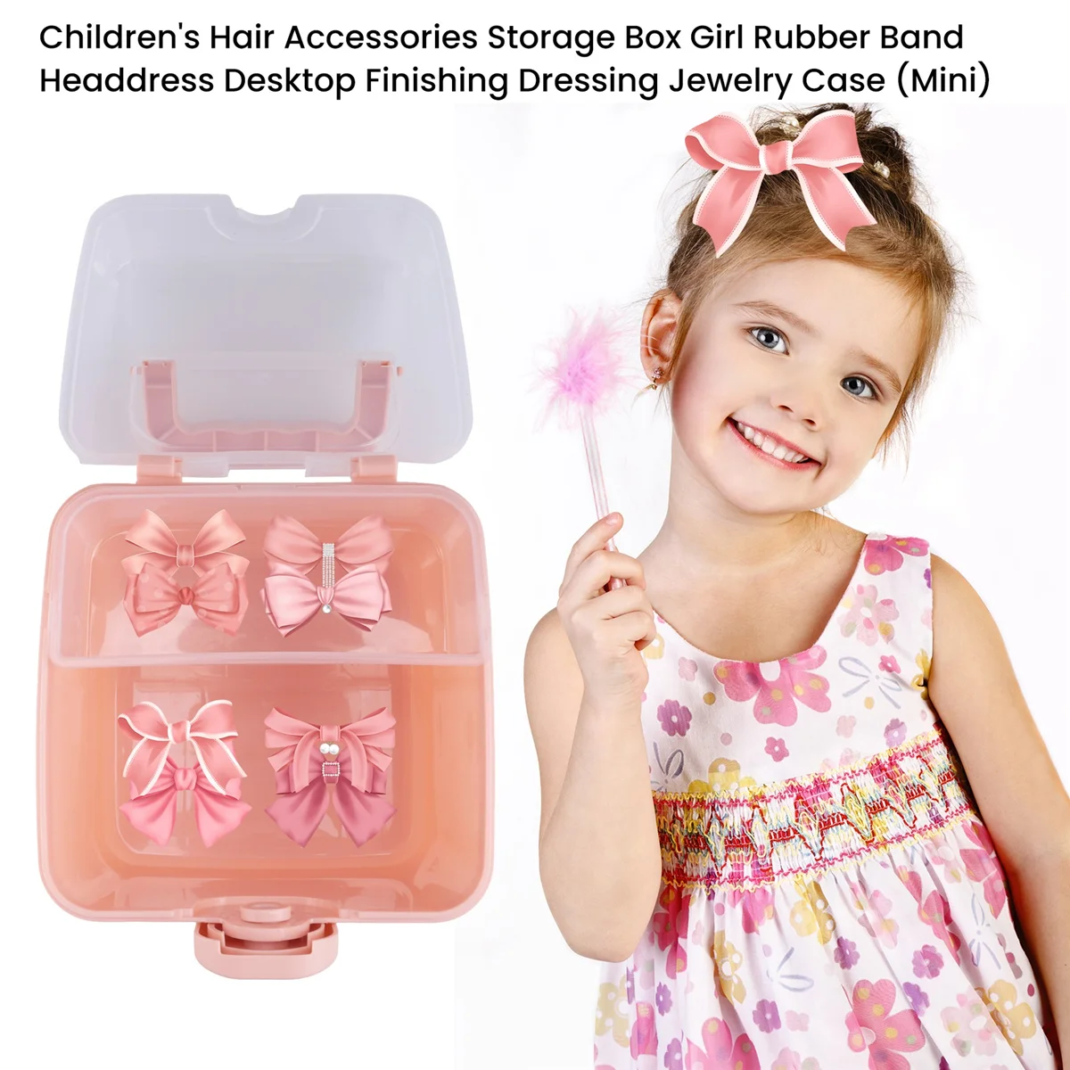 Aufbewahrungsbox für Kinder, Haarschmuck, Aufbewahrungsbox für Mädchen, Gummiband, Kopfschmuck, Desktop-Finish, Dressing, Schmucketui (Mini)