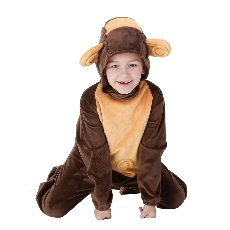 Boys and Girls Animal Onesies, Monkey Halloween Costumes, Suitable for Stage Performances