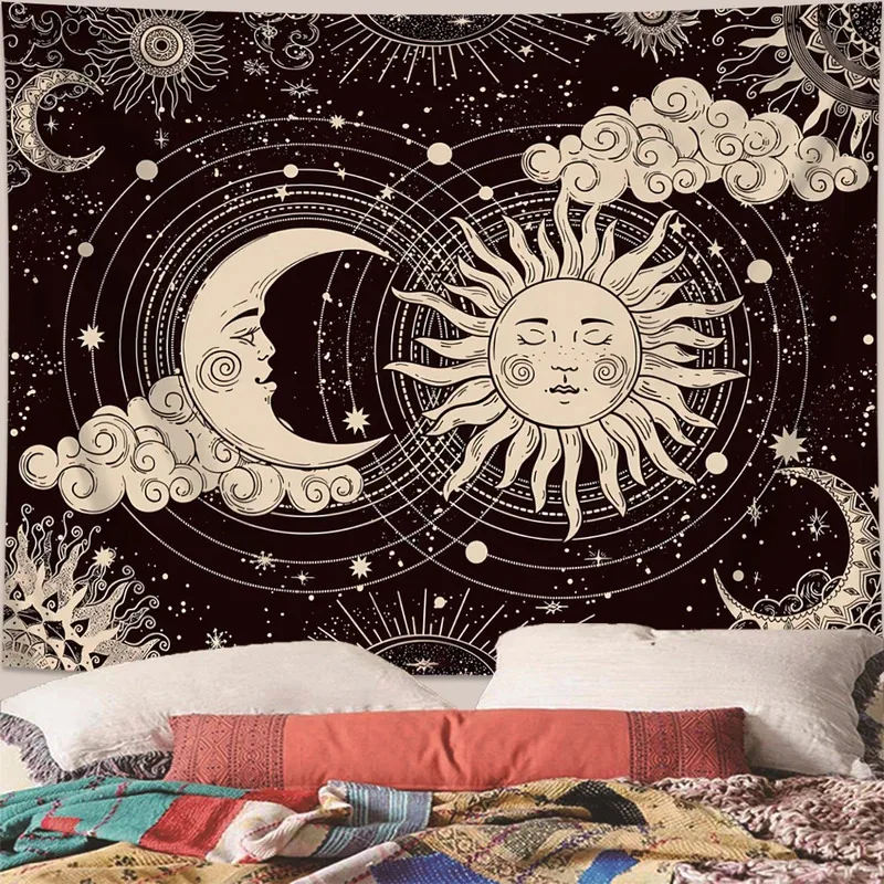 VIKAMA Bohemian Mandala Tapestry, Psychedelic Hippie Style Decor, Suitable For Living Rooms, Meditation Spaces, Yoga Studios