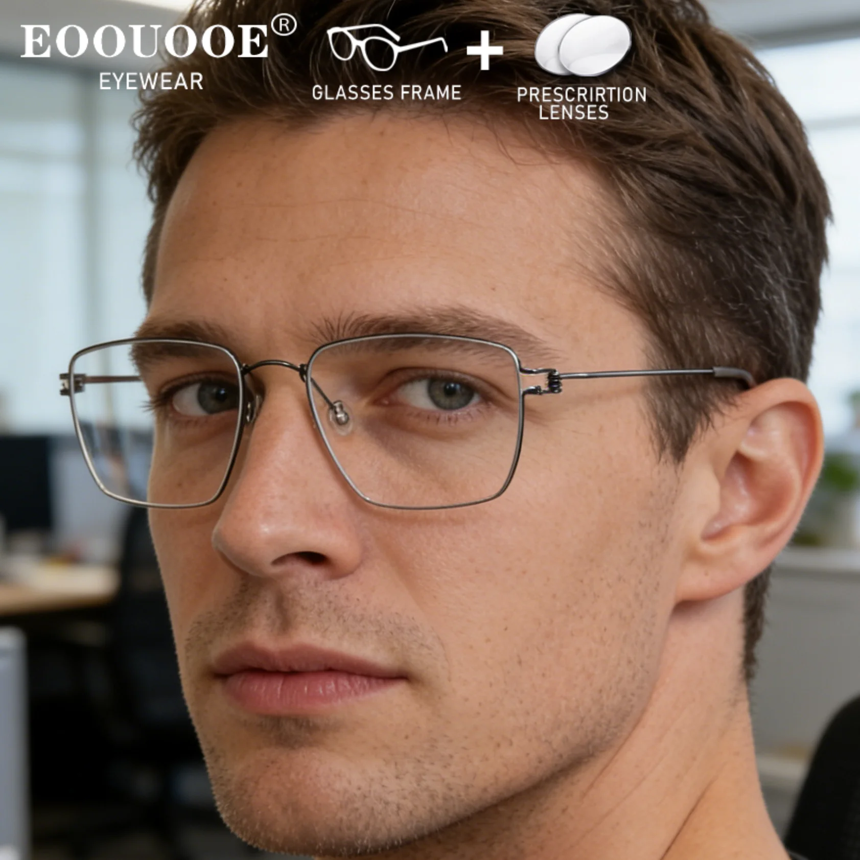 

2g Men's Rimless Glasses Prescription Glasses Titanium 1.61MR-8 1.67 Recipe Lenses Myopia Progressive Eyewear Photochromic