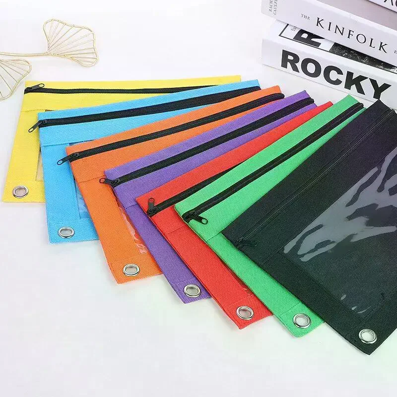 Multicolor Zipper Pencil Pouches With Clear Window And Waterproof Fabric Perfect For School Office And Daily Use