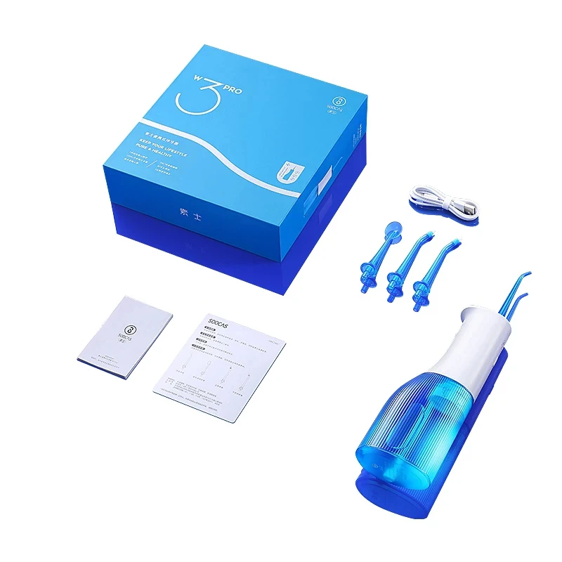 SOOCAS W3Pro Oral Irrigator 4 Type Nozzle Dental water jet 80 Days Battery Life Water Flosser Teeth Whiteing Cleaner