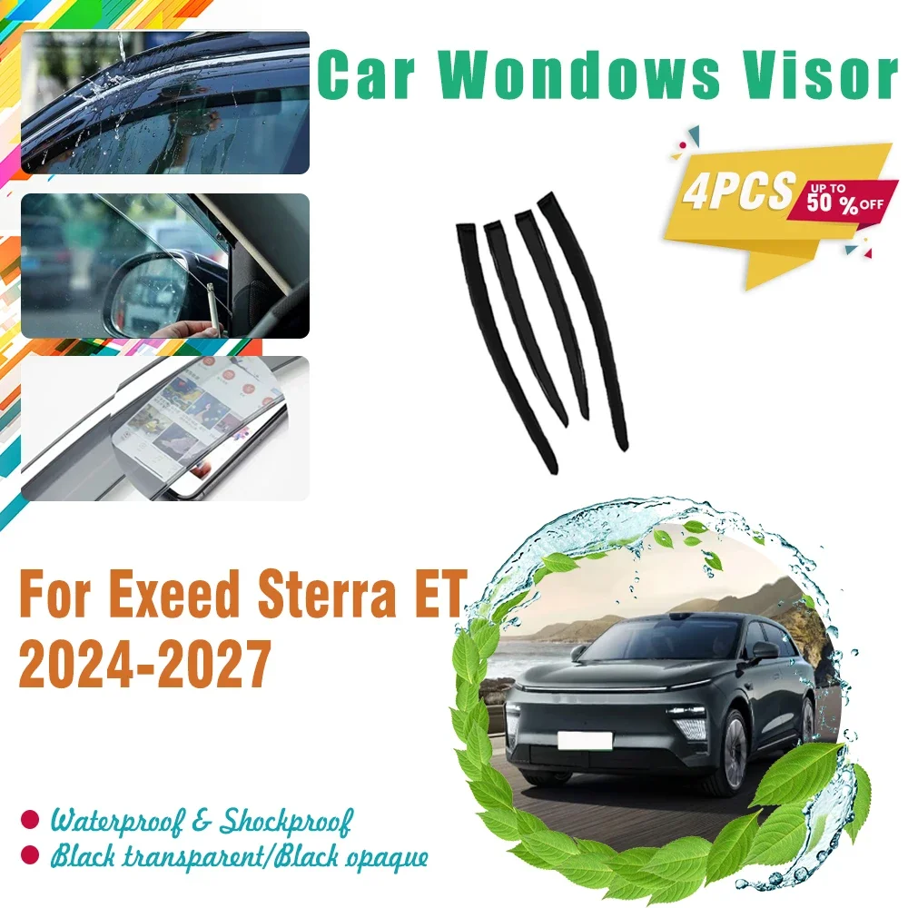 Car  Window Visors For Exeed Sterra ET Exlantix ET 2024 2025 2026 2027 Rain Guard Windshields Shades Trim Covers Auto Acessories