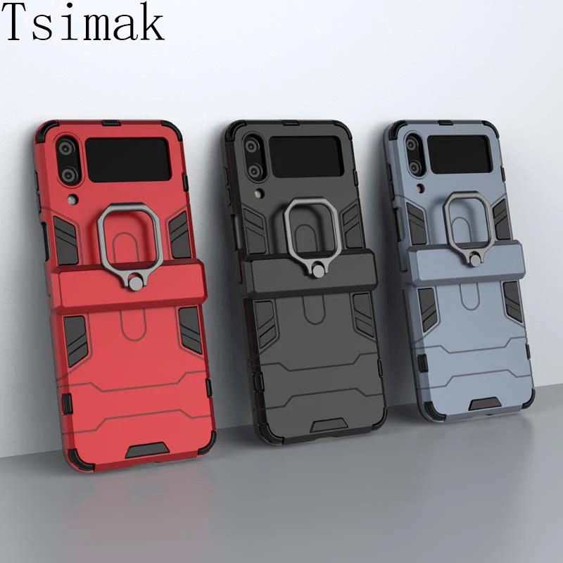 Shockproof Case For Samsung Z Flip 4 Luxury Ring Holder Back Coque for Samsung Galaxy Z Flip 4 ZFlip Flip4 5G Phone Cover