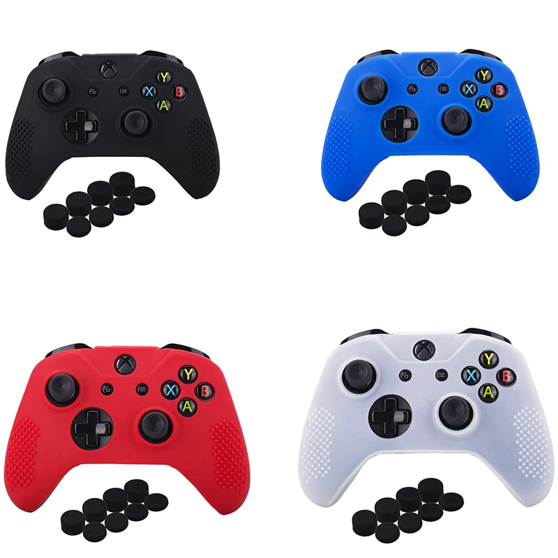 غطاء حماية من السيليكون الأفضل مرصع لجهاز Microsoft One X & One S Controller X 1 مع مقابض إبهام احترافية 8 قطع