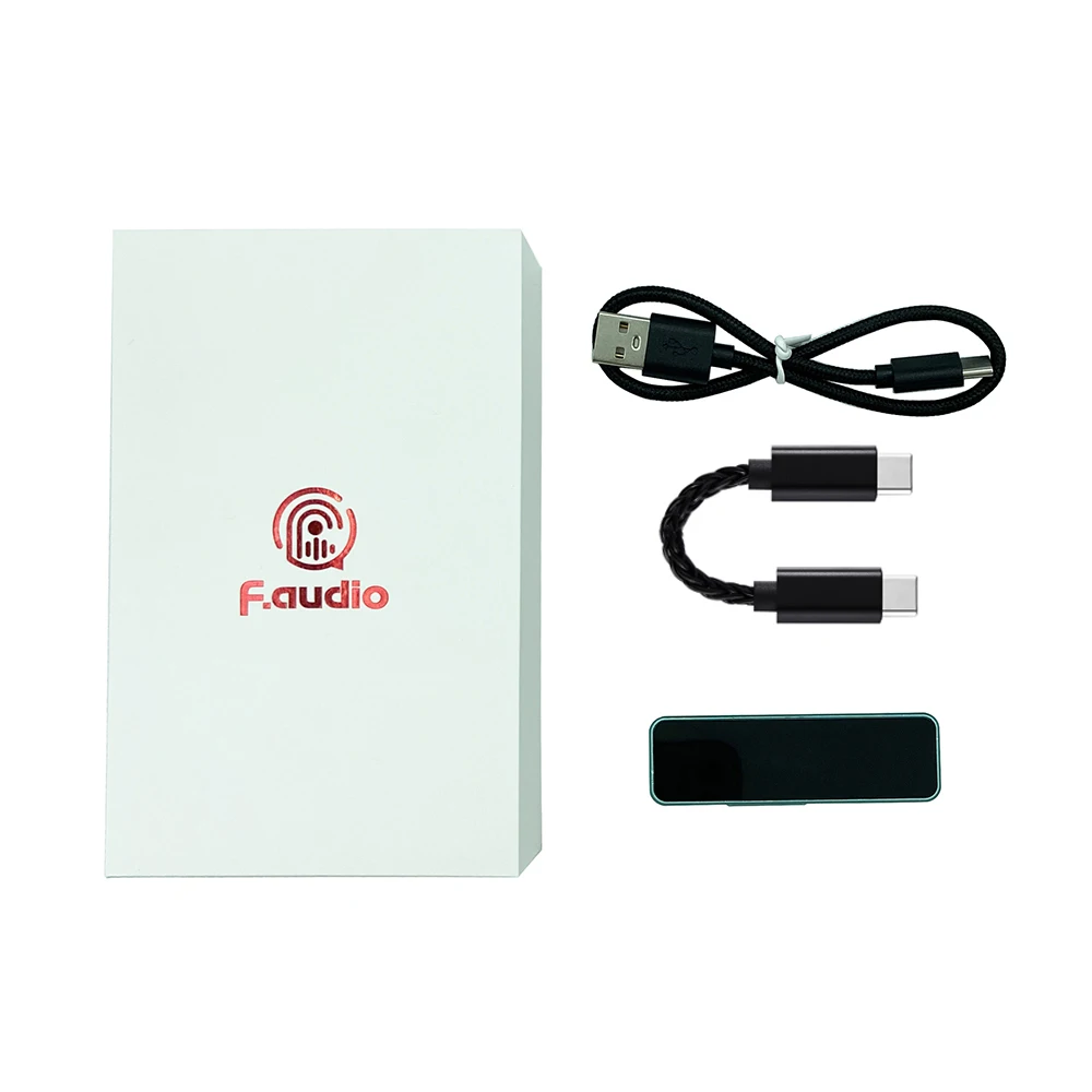 Faudio เครื่องขยายเสียง DAC แบบพกพา ES9038Q2M แอมป์รองรับ32bit/768kHz แอมป์หูฟัง DSD512ดั้งเดิมจอแสดงผล OLED