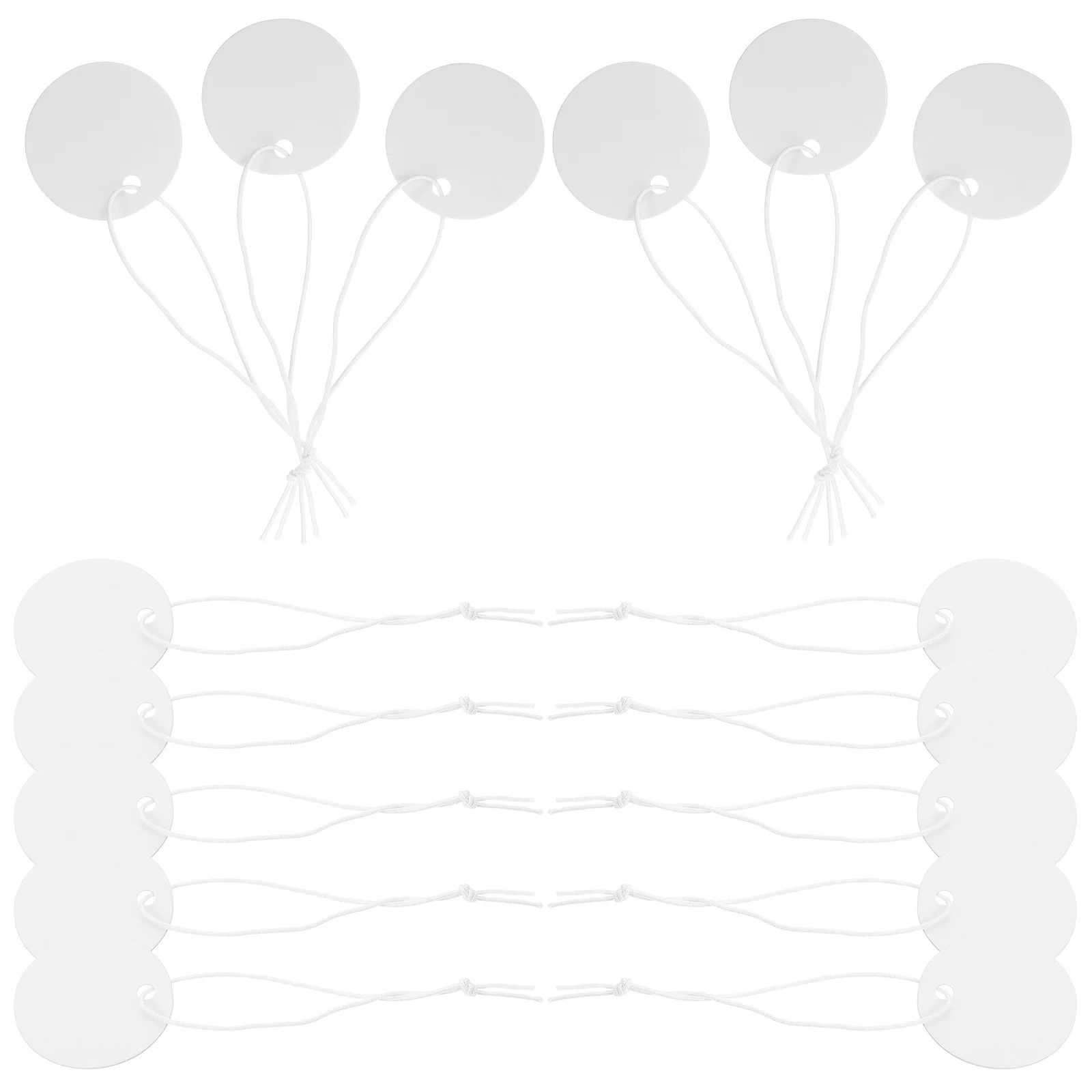 

100Pcs Printable Round Tags with Elastic Cord for Gift Wrapping Handmade Labels for Clothes Jewelry Price Marking Hang Tags