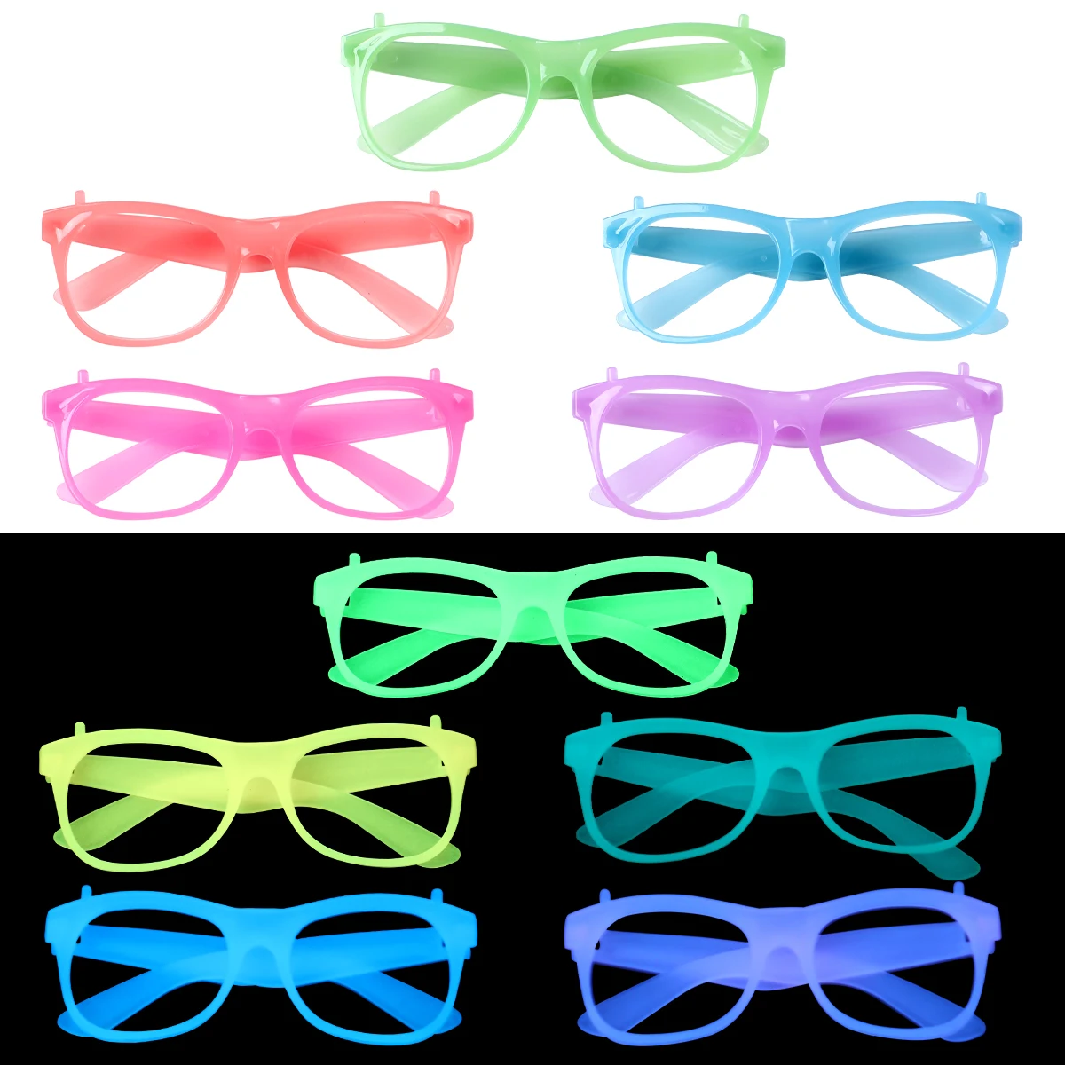 Luminous Glasses Convenient Fashion Glow Sunglasses Fluorescent Party Glasses for Disco Glowing Bachelor Party Supplies