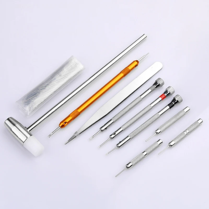 مجموعة أدوات إصلاح الساعات متعددة الوظائف لساعة أوميغا تيسو رولكس أداة إصلاح مزيل الأذن وحامل الساعات المطرقة