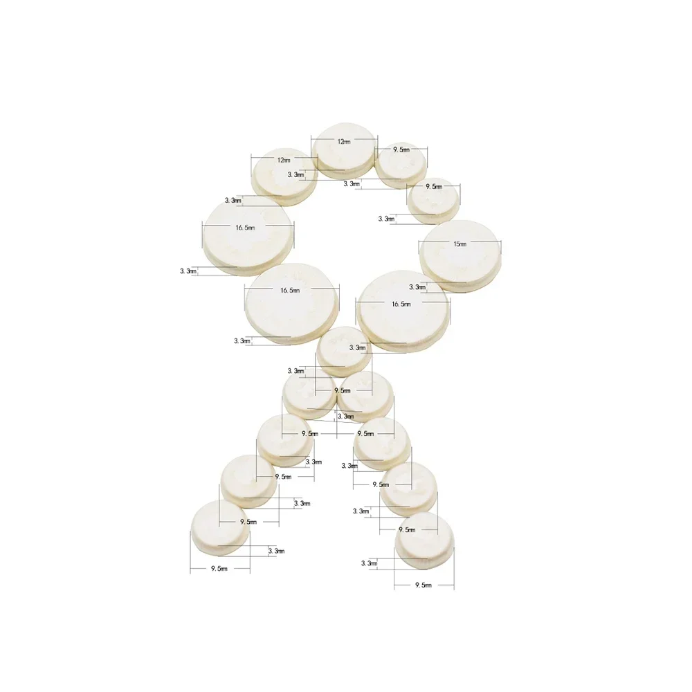 17Pcs/Set Clarinet Pads White Button Leather Pad Durable Exquisite Clarinet Accessories Woodwind Instruments Replacement Parts