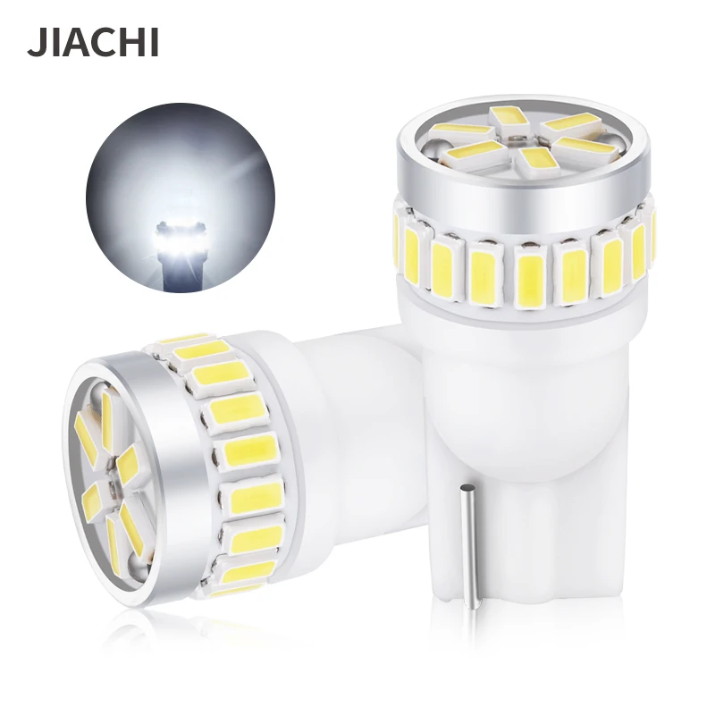 JIACHI 100PCS 162 194 192 2825 2827 168 5W5 W5W T10 Led Bulbs Lamp 3014chip 24smd Parking Light Cool White Red Yellow Blue DC12v