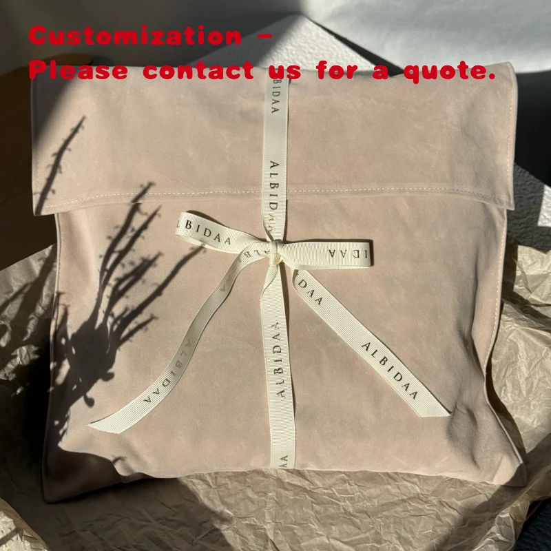 

custom.Chuanghua Beige Velvet Large Fabric Envelope Bag Elegant Dust Cover Evening Dresses Textile Packaging
