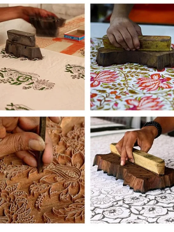 

Handmade Indigo Dyeing Plant Printing Long Velvet Thi Cotton Fabric for Clothing Skirts Home Decorations Profional Design