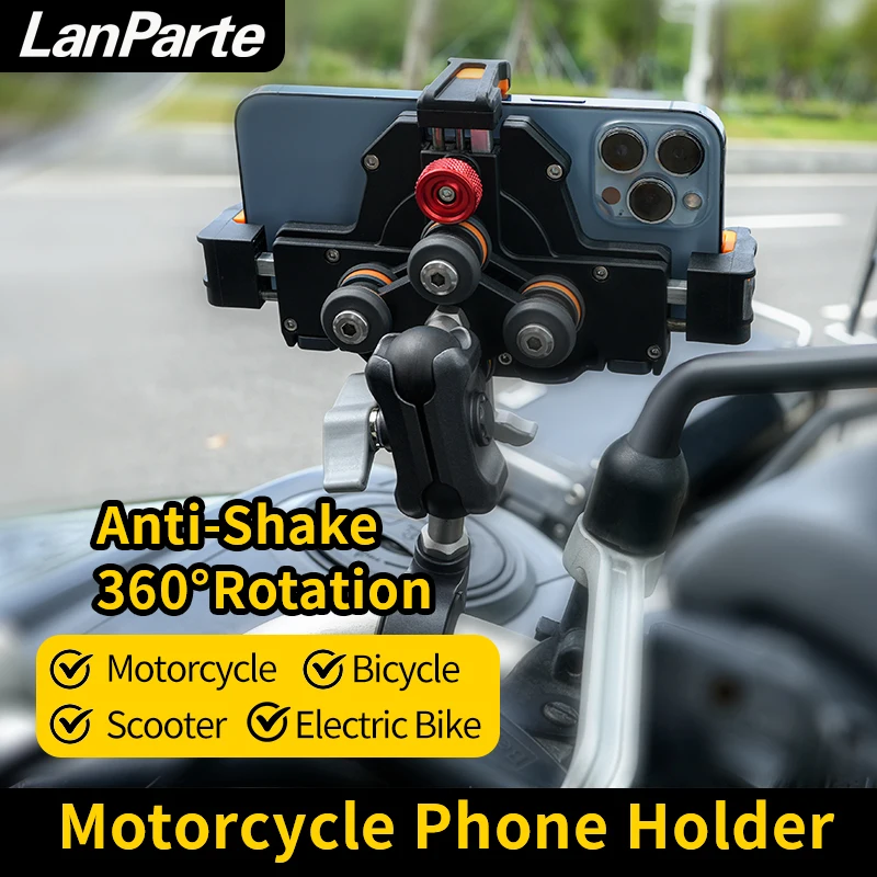 Universal Shockproof Motorcycle Mobile Phone Holder Handlebar Phone Mount Smartphone Bike Holder