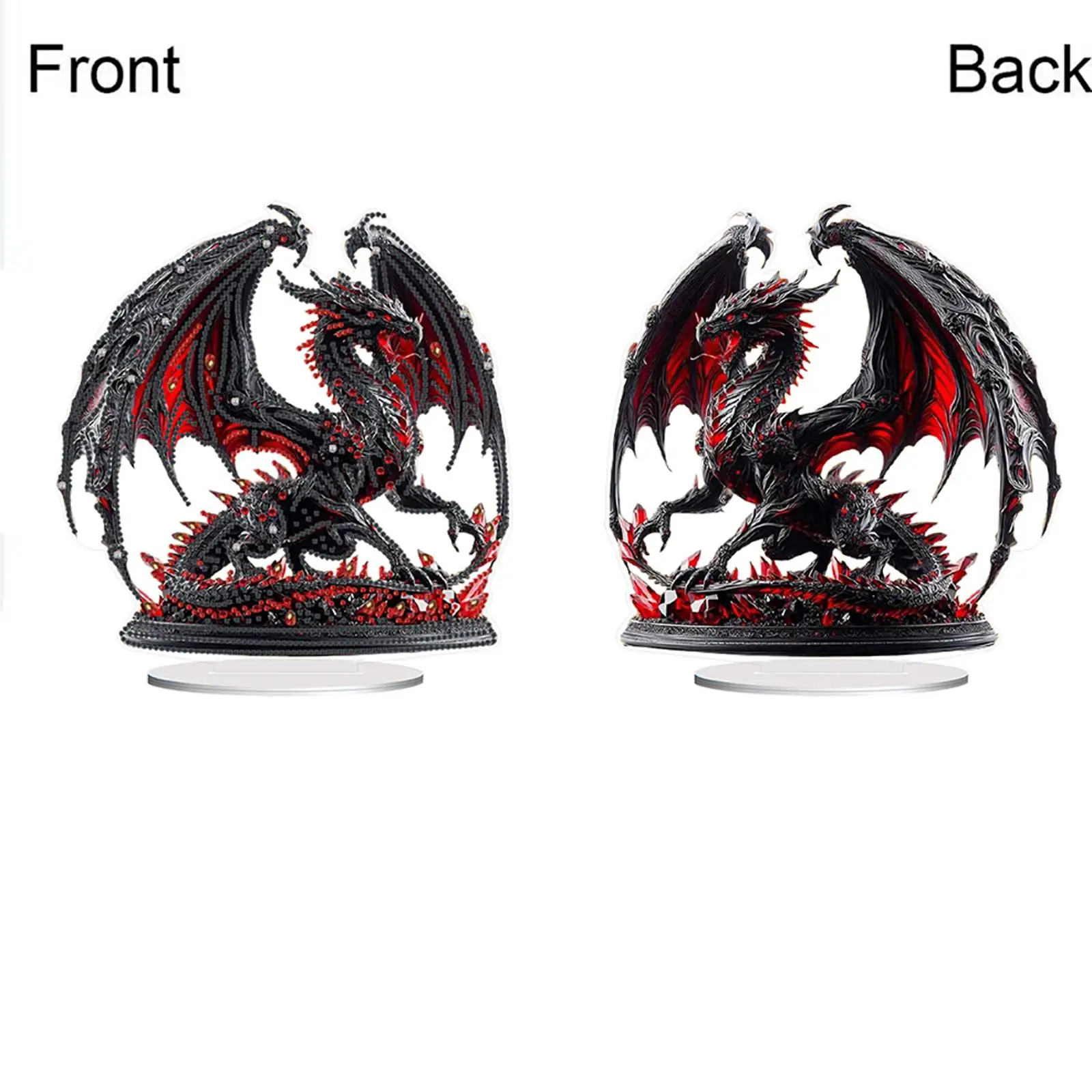 

Наборы для создания 2D-картин из страз в виде плоских драконов для самостоятельной сборки, двусторонний декор для спальни и рабочего стола