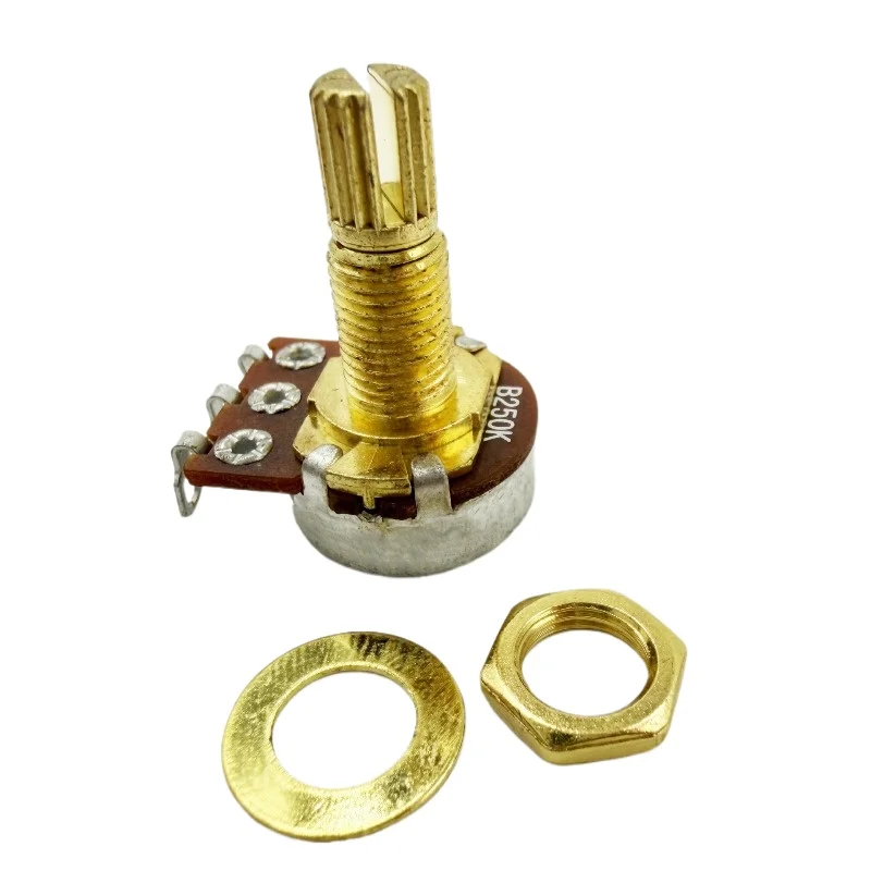 4Pcs 18mm Long Shaft Guitar Potentiometers Pots Audio Tone Volume Switch Control A250K B250K A500K B500K Optional