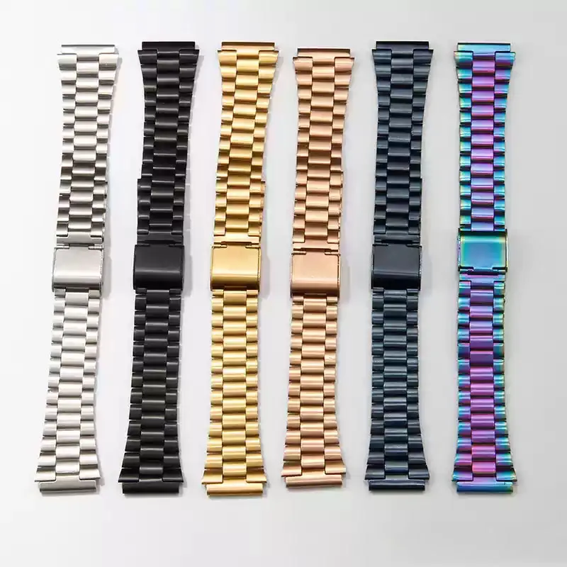 18mm Classic Small Square Silver Block Metal Strap for Casio A158 / A159 / A168 /A169 /B650 /AQ230/ 700 Fine Steel Watchband