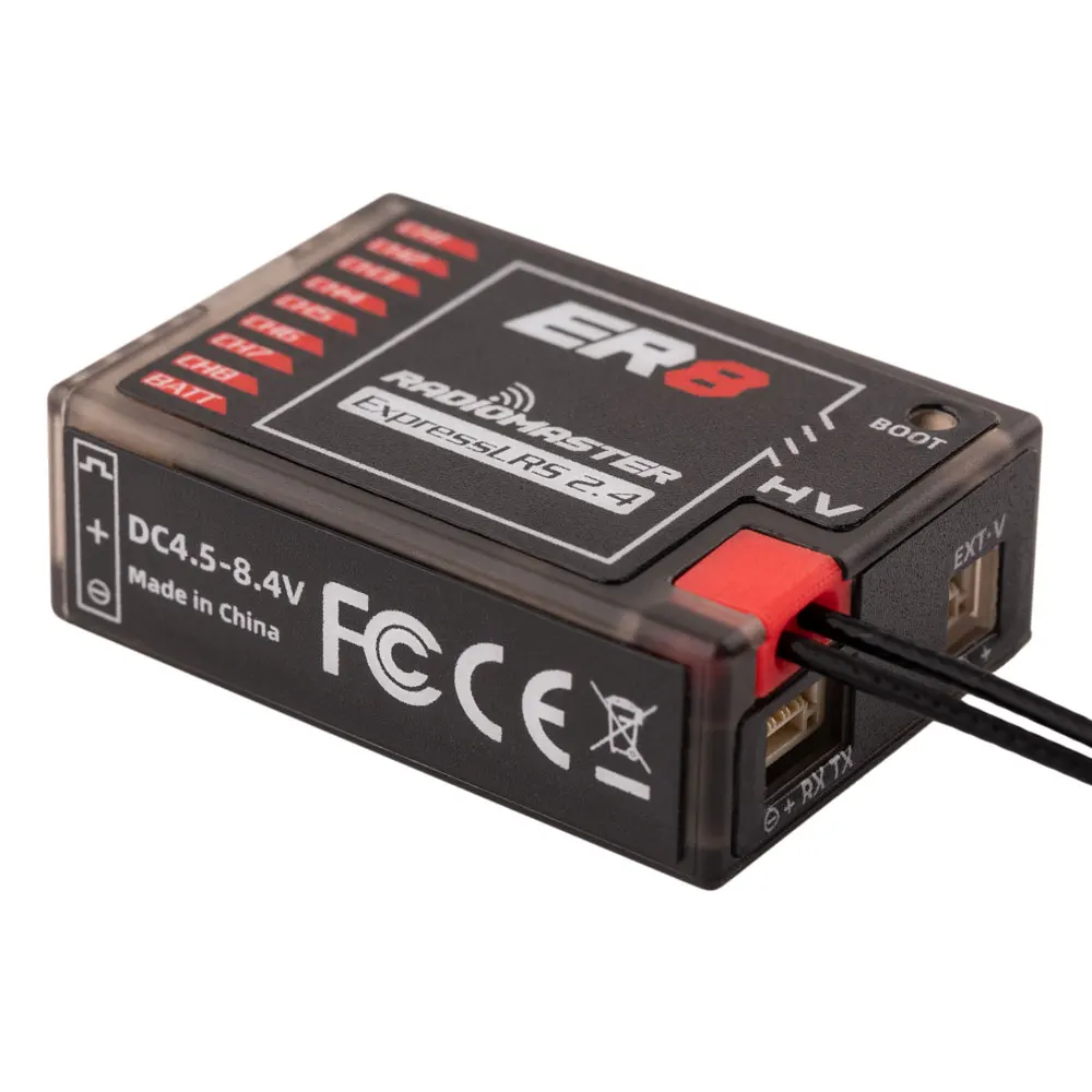 Radiomaster ER4 4CH/ER6 ER6G ER6GV 2,4G 6CH/ER8 ER8G ER8GV 8CH PWM receptor CRSF ExpressLRS 2,4 Ghz 100mw para avión, barco, Coche