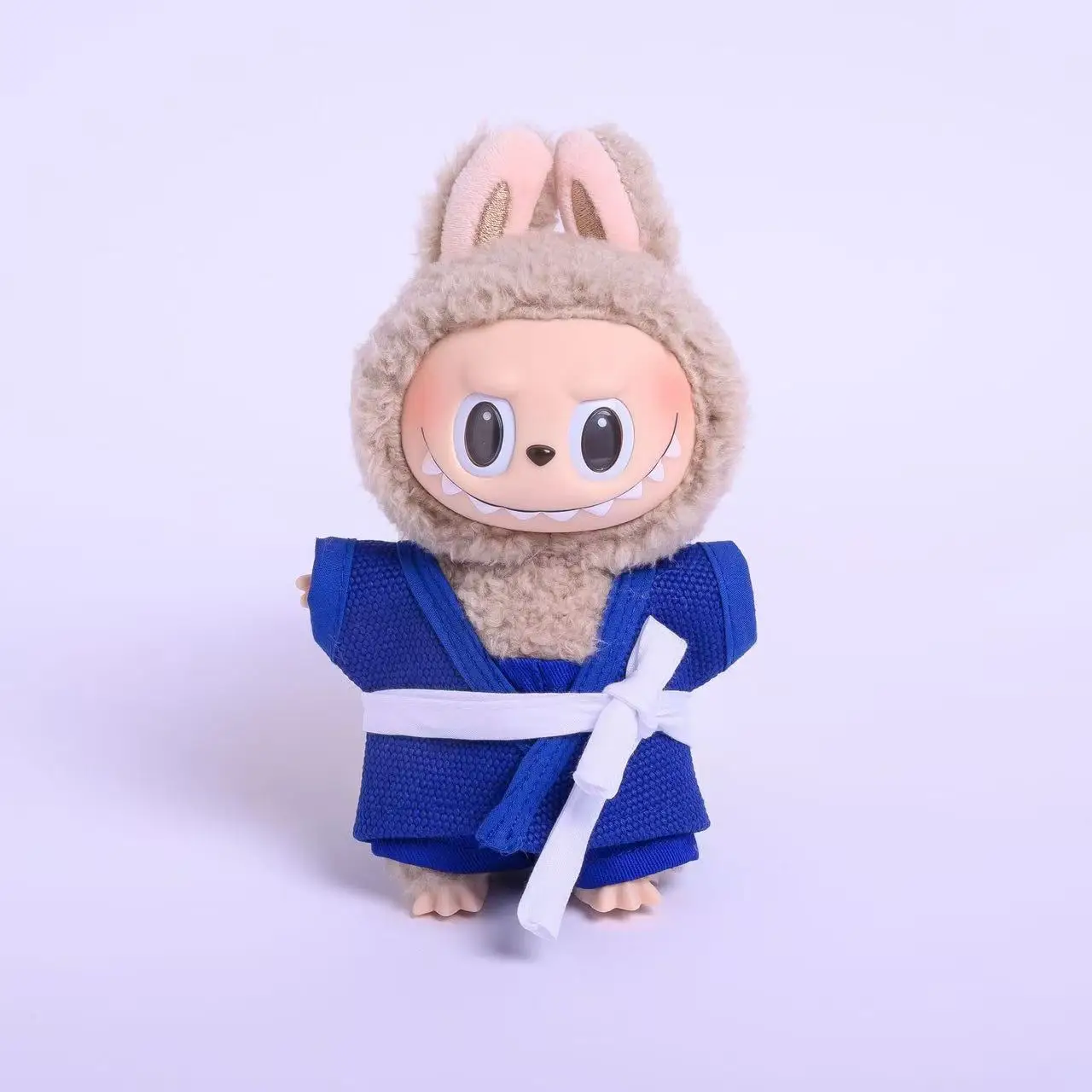 For Labubu 1st/2nd/3rd Gen Doll Clothes – Blue & Pink BJJ Gi Outfit Jiu-Jitsu Uniform Set Replaceable Doll Costume Collector Gif