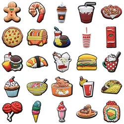 Real Kind Burger Fries Shoe Charms for Crocs Accessories Sandals Kids Clogs Pins Badges Men Jeans Women Decorations Buckle Shoes