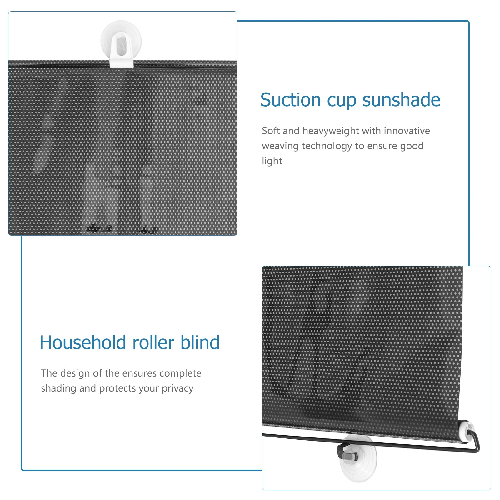 

1Pcs Easy Install Suction Cup Sunshade Privacy Curtain Temporary Blinds for Sliding Doors French Doors