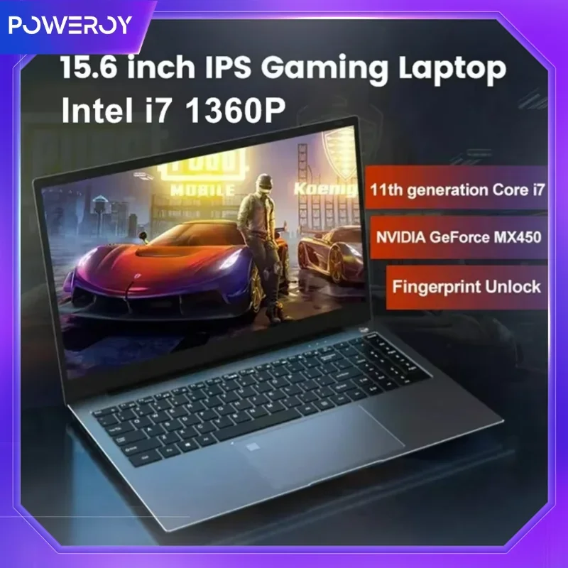 13th Generation i7/i5/i9 Gaming Laptop with NVIDIA MX550 2GB 15.6 Inch IPS Fingerprint Ultrabook Notebook PC 10880H 1260P New