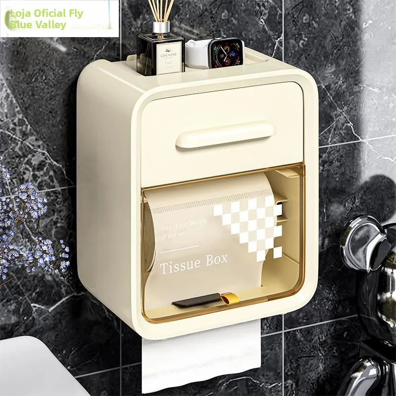 バスルーム防水壁掛けトイレットペーパーホルダーロールタオルラック北欧スタイルトイレットペーパーボックスかわいい癒し要素