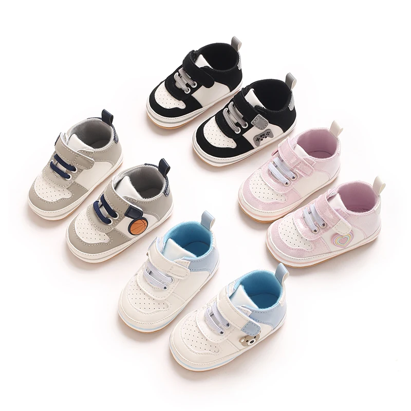 Fashionable Korean Version Men's And Women's Sports Shoes Indoor Soft Rubber Sole Anti Slip Front Shoes 0-12M Baby Shoes