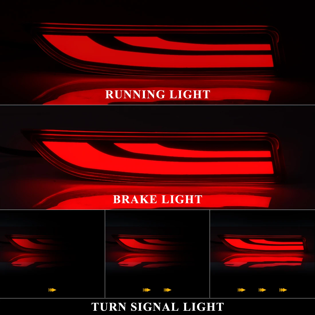 LED Rear Bumper Reflector Light For Toyota Avalon 2019 2020 2021 2022 Brake Warning Dynamic Turn Signal Auto Running Lamps 12V