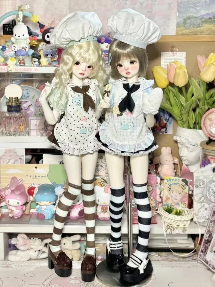 

Одежда для кукол 1/4 MSD MDD, аксессуары для пухлых кукол, милый комплект одежды в синем, розовом и зеленом цветах, подарок для кукол, одежда для самостоятельного изготовления