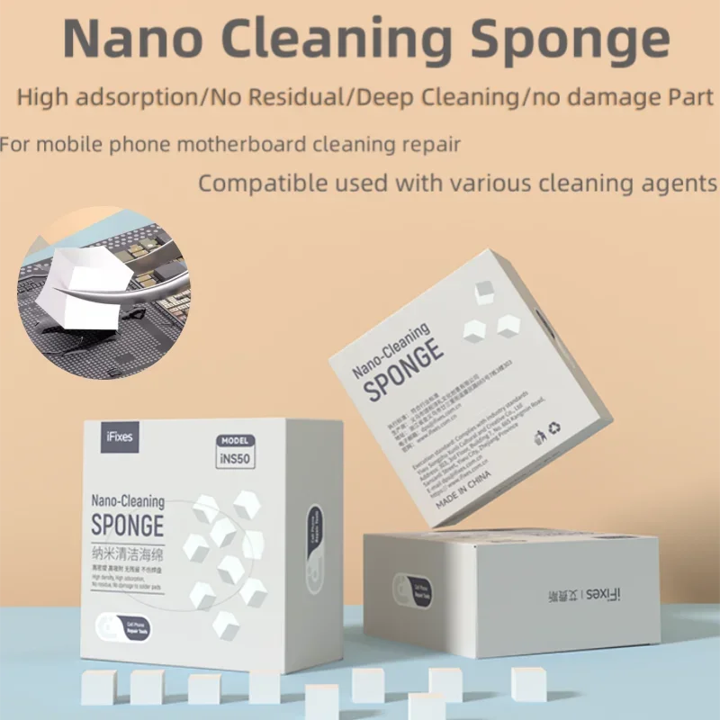 iFixes INS500 Nano Cleaning Sponge Ultra Adsorb for Phone Repair Motherboard Clean Solder Paste Oil Remove Pre-cutting Cloth