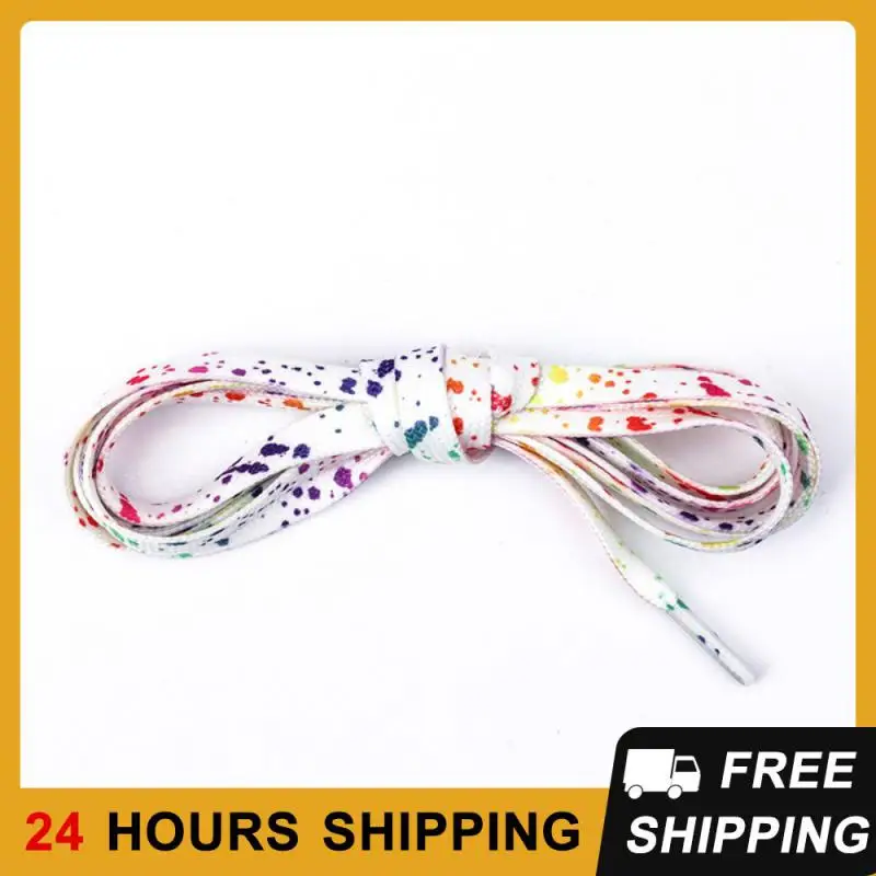 100/120/140/160cm Shoelaces For Sneakers Flat Soft Shoestrings Colorful Dot Cartoon Printing Flat Shoe String Shoe Accessories