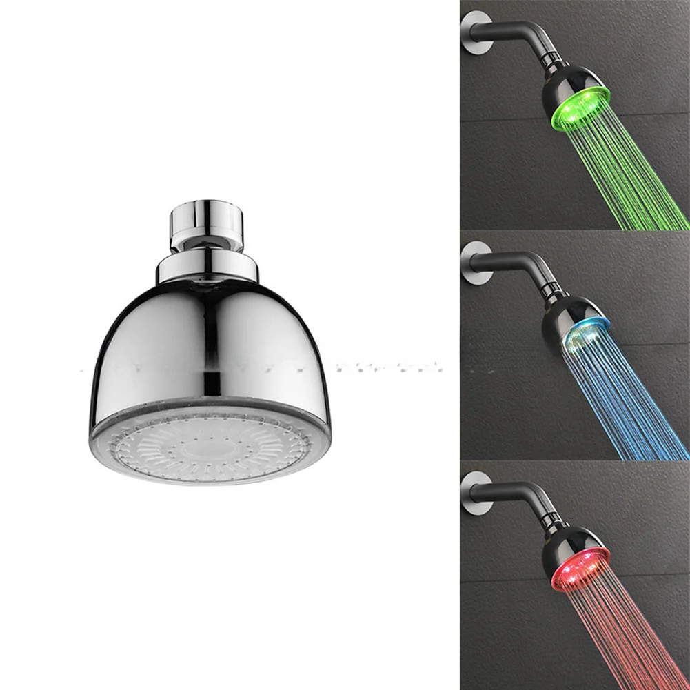 

3/7 Colors Bathroom LED Shower Head Colorful Top Spray Temperature Controlled Rainfall Shower Sprayer Water Saving Shower Head