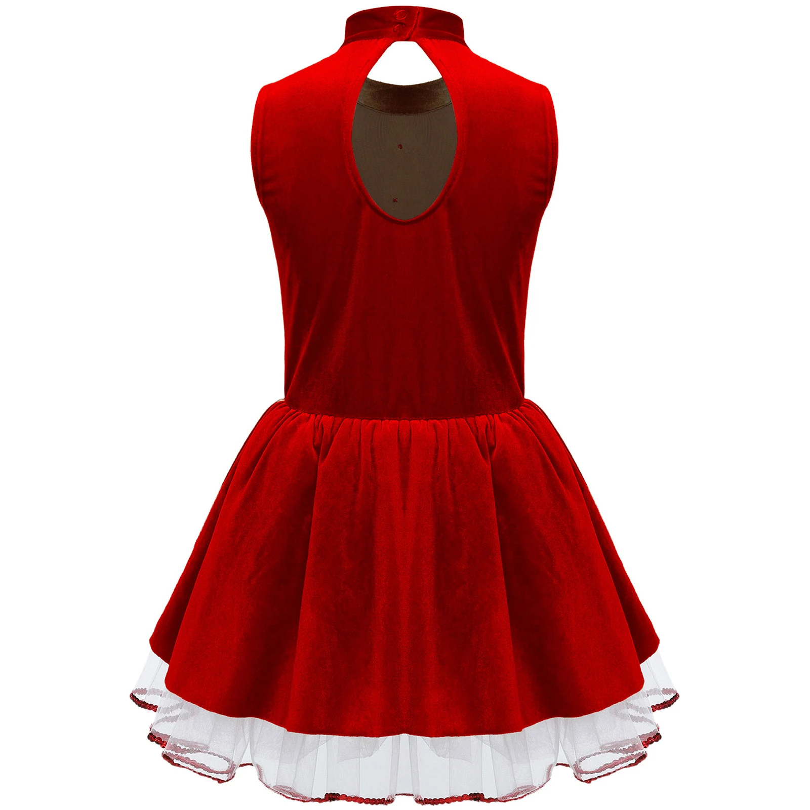 Girls Gingerbread Man Costume Christmas Gingerbread Cookies Cosplay Dress Sleeveless Velvet Tutu Dress Dance Leotard Jumpsuit