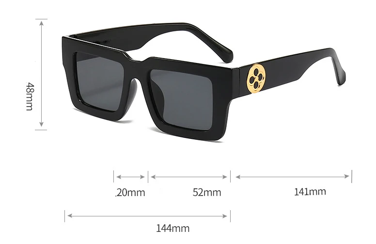 Neue Retro Quadrat Sonnenbrille Für Frauen Männer Blume Dekoration Mode Damen Sonnenbrille Ins Heißer Schattierung Brillen UV400 – Detail 4