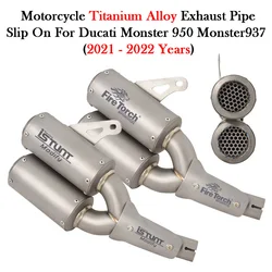 Slip-On For Ducati 950 937 Monster 2021 2022 Motorcycle Titanium Alloy Double Mesh Exhaust Link Pipe Escape Moto Muffler Modify