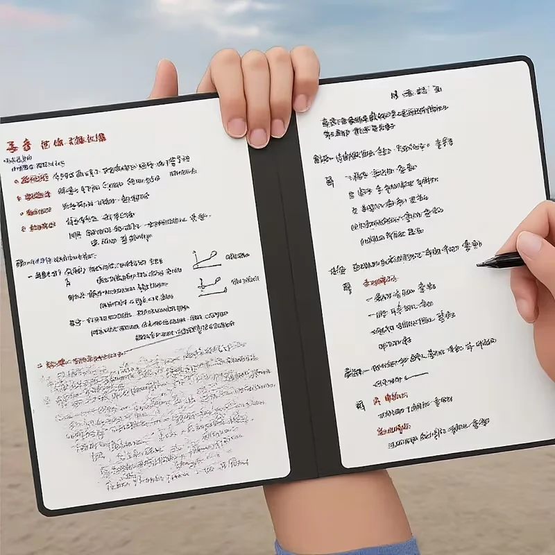 A5 再利用可能なホワイトボードノートセット 消しゴムと拭き取り可能なボード付き ポータブルウィークリープランナー、学校用ノート