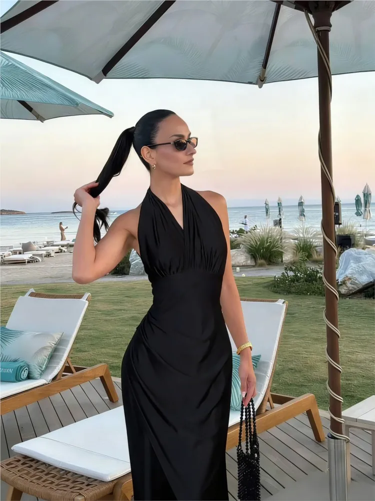 

Elegant And Gentle Style Women's Off-shoulder Dress Slim Fit 2026 Autumn New Long Dress Versatile Mid-length Vestidos Female