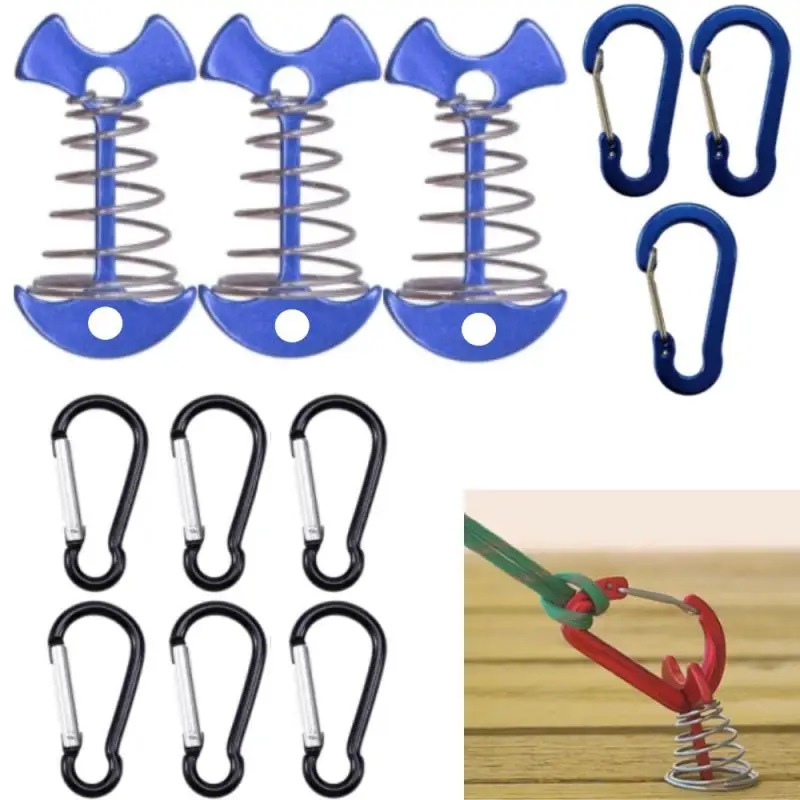 Campeggio Azit Camping Ago Long-type Squid Deck Pack 12PCS Caraviner 12PCS Set di moschettone muslimaesc