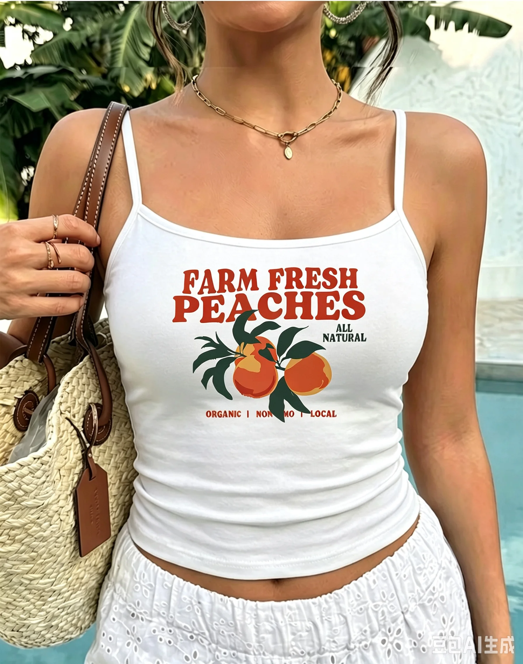 Organic Peach Slogan Camisole Women Retro Graphic Tank Top Sleeveless Vest Casual Streetwear Sweet Girl Vibe Summer Tops