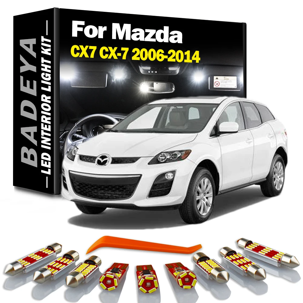 

BADEYA 11Pcs Canbus LED Interior Reading Light Kit For Mazda CX7 CX-7 2006 - 2009 2010 2011 2012 2013 2014 License Plate Bulbs