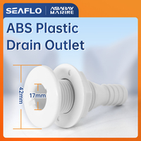 SEAFLO Marine Bilge Pump Outlet: 5/8 Inch ABS Plastic Thru-Hull Drain Fitting with 42mm Outer Diameter and 17mm Inner Diameter