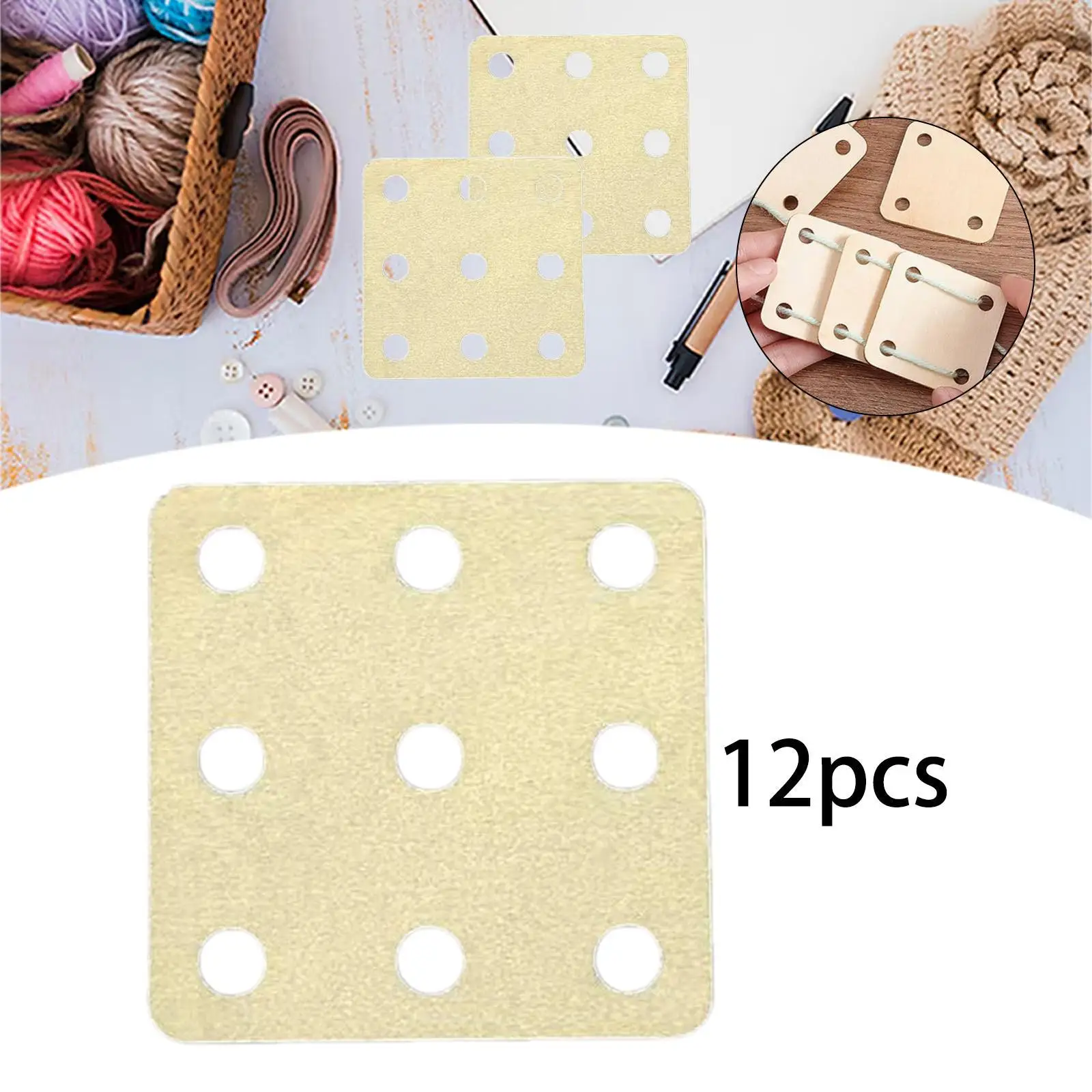 Weaving Loom Wood Cards 2x2 Inch DIY Craft Accessories for Crochet Knitting and Textile Making