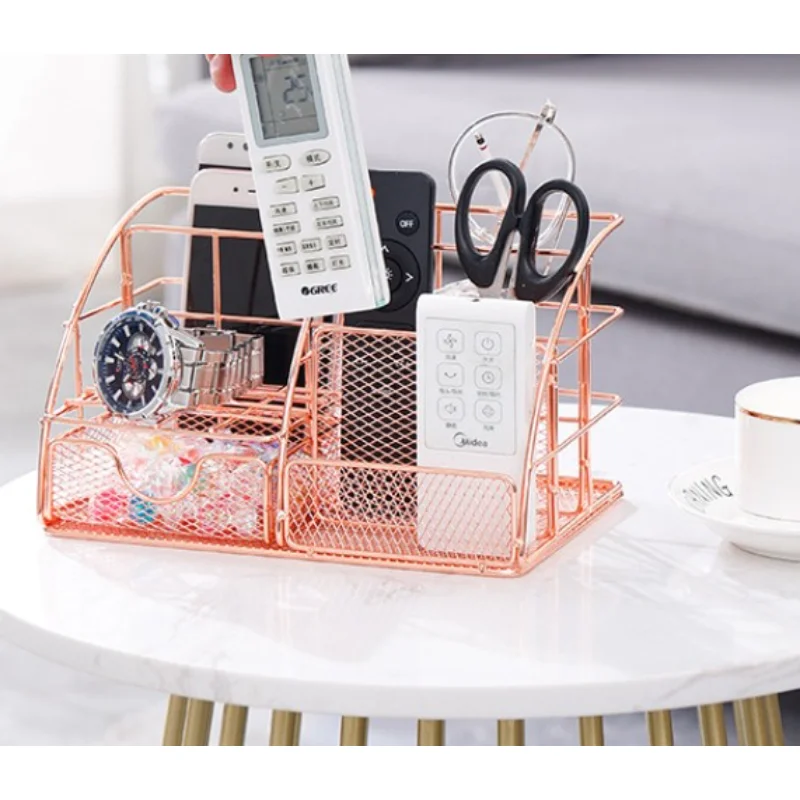 Nordic Metal Desktop Organizer, Multifunctional File Rack for Office Supplies, Stationery, Cosmetics, & Documents Storage (120 C