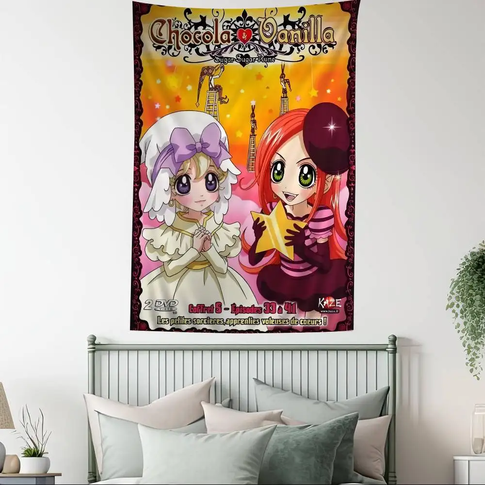 أنيمي السكر السكر رون الرسم البياني نسيج لغرفة المعيشة المنزل النوم ديكور ديكور فني للمنزل