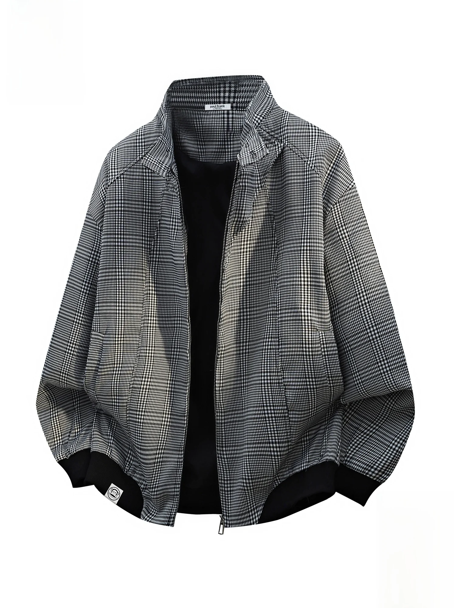 

Мужская повседневная свободная куртка Paul Frank Large Mouth Monkey в клетку с воротником, цветная, весенняя новинка, из полиэстера, на молнии