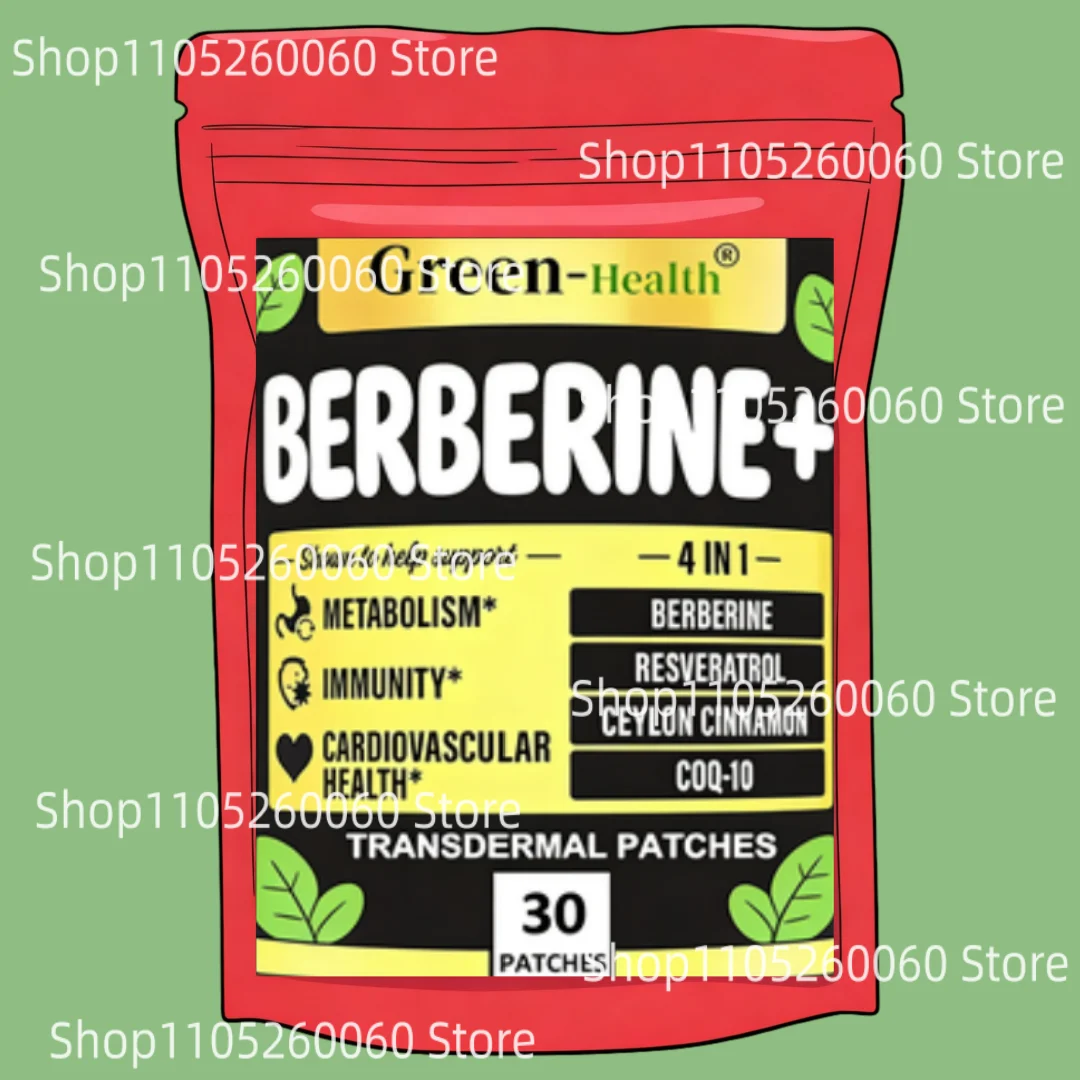 Berberine Transdermal Patches For One Month Supply - Supports Immune System & Cardiovascular Health Heart Health Supple 30 Count