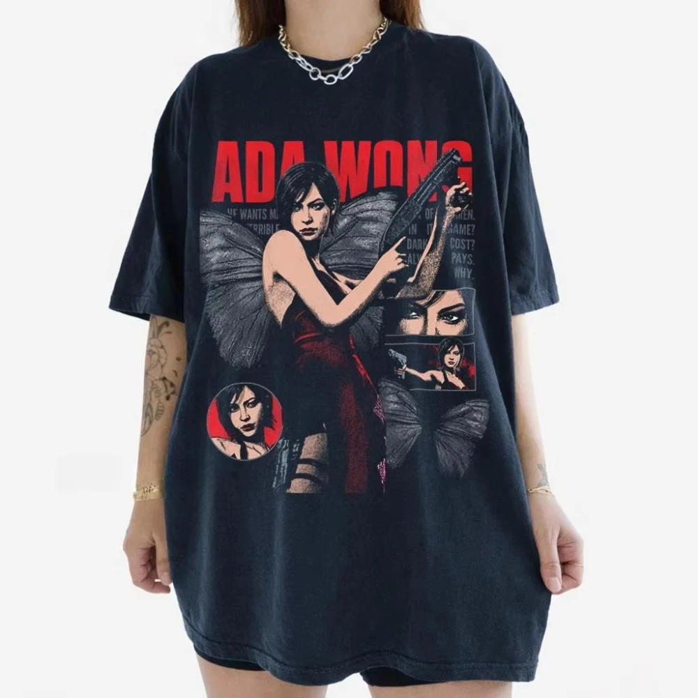 2026 Retro Ada Wong T-shirt Resident Evil T-shirt Survival Horror Game T-shirt, Gift for Male and Female Players