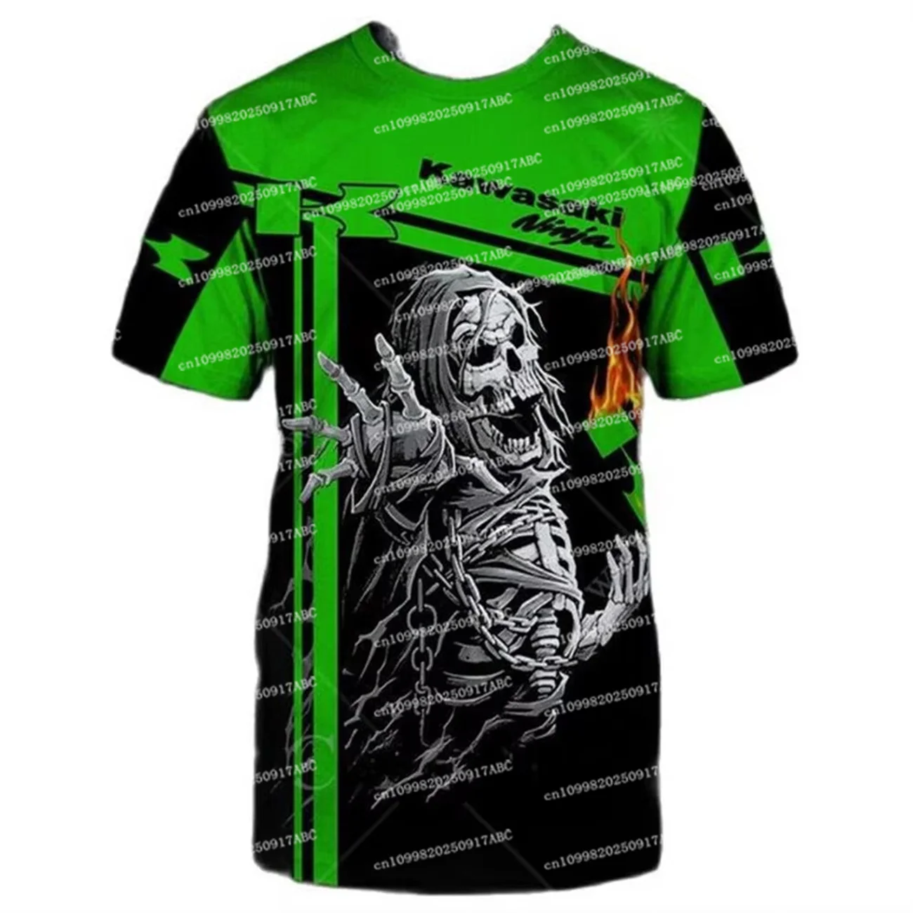 (كاواساكي) الرجال التي شيرت كاواساكي التي شيرت الصيف الرجال كاواساكي دراجة نارية التجفيف السريع المرأة تي شيرت قاطرة عادية تنفس