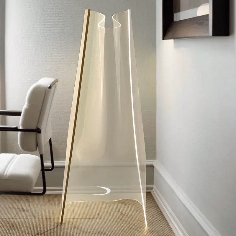 Lámpara de pie de diseño minimalista, sala de estar, dormitorio, arte, serpentina acrílica personalizada, mesita de noche, mesa de ambiente